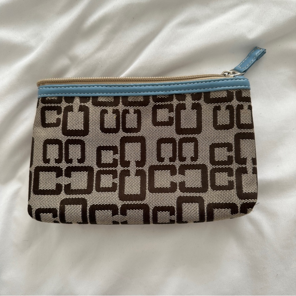 Brown and Blue Patterned Coin Purse